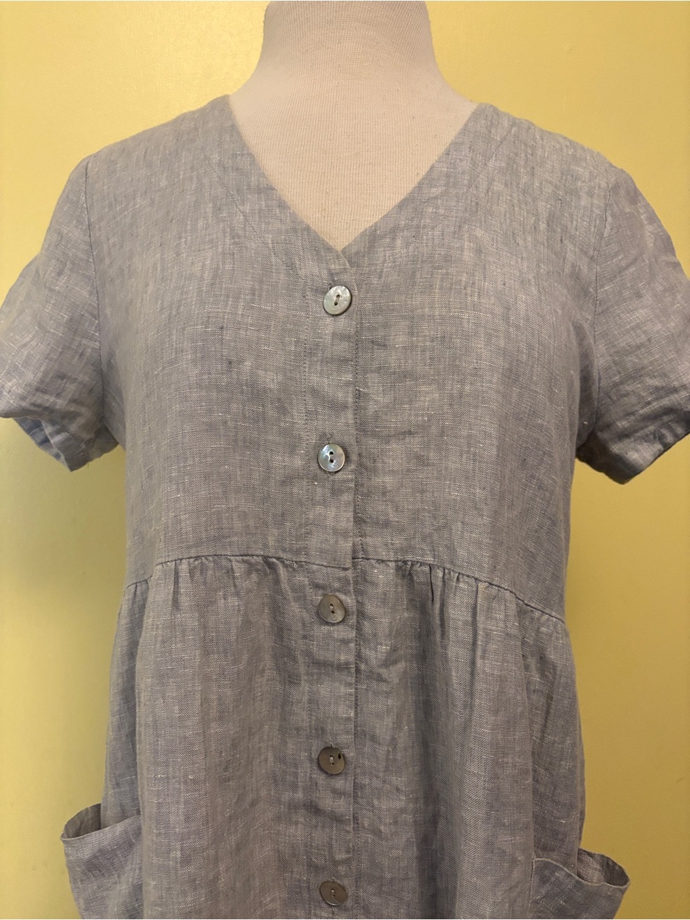 Jump Oatmeal Button-Front Midi Dress. Pockets! MSRP 229 - Picture 2 of 12